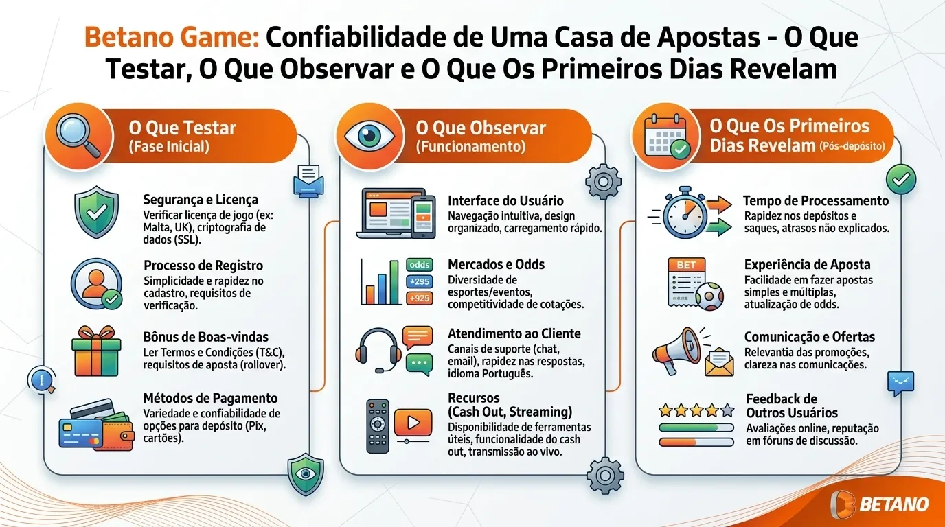 Betano Game: Confiabilidade de Uma Casa de Apostas – O Que Testar, O Que Observar e O Que Os Primeiros Dias Revelam
