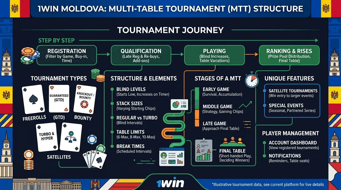 Multi-Table Tournament Structure at 1Win Moldova overview